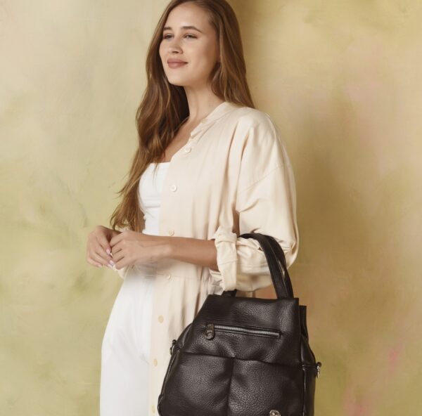 cartera ecocuero con cierres - Imagen 2