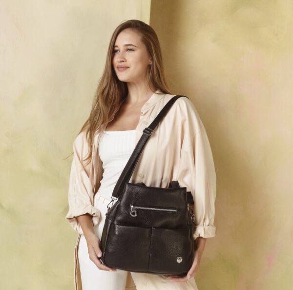 cartera ecocuero con cierres - Imagen 3