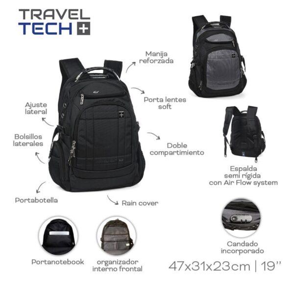 mochila portanotebook con candado incorporado - Imagen 2